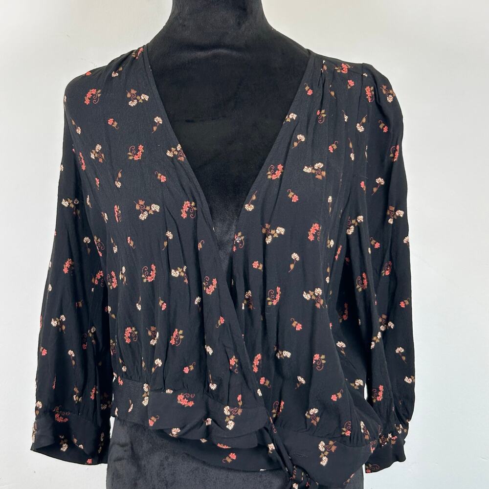 Madewell Wrap Top in Flower Toss, Sz M